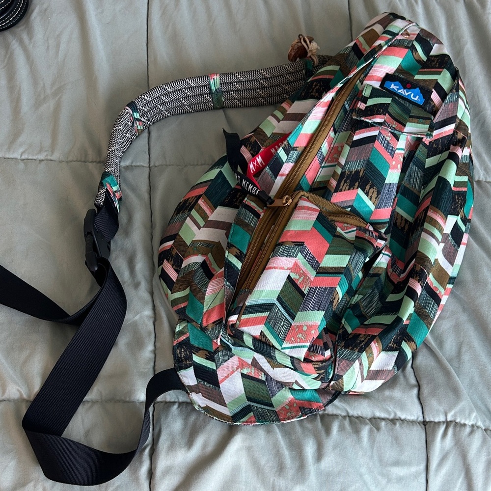 Kavu Colorful Chevron Pattern Sling Bag